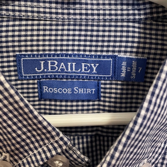 J. Bailey Bailey Boys Roscoe Blue Check Button Down Shirt Boys 7 - Picture 4 of 6
